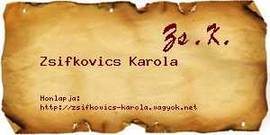 Zsifkovics Karola névjegykártya